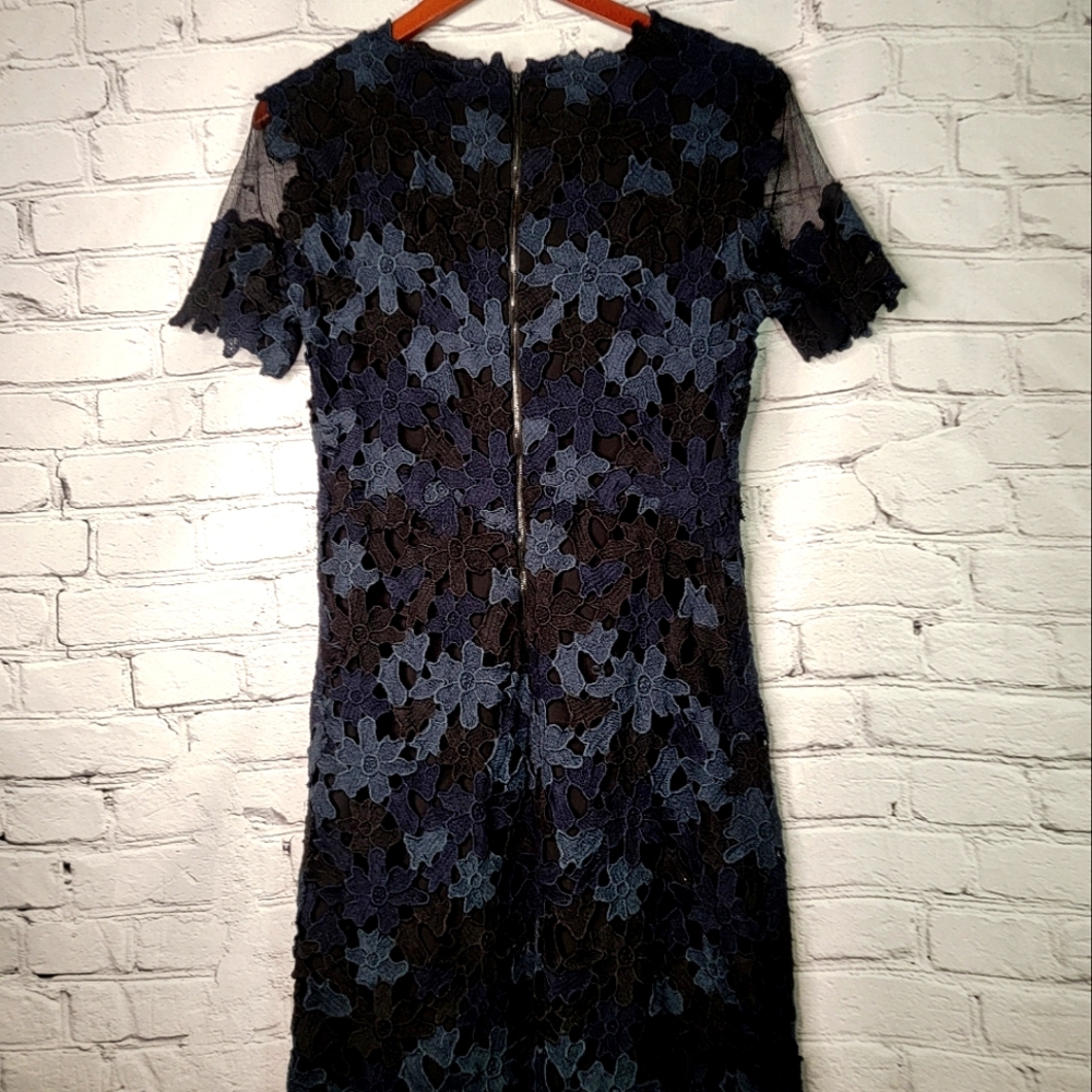Elie Tahari Ophelia black navy Lace Dress- Sz 10 Like New - Picture 8 of 13